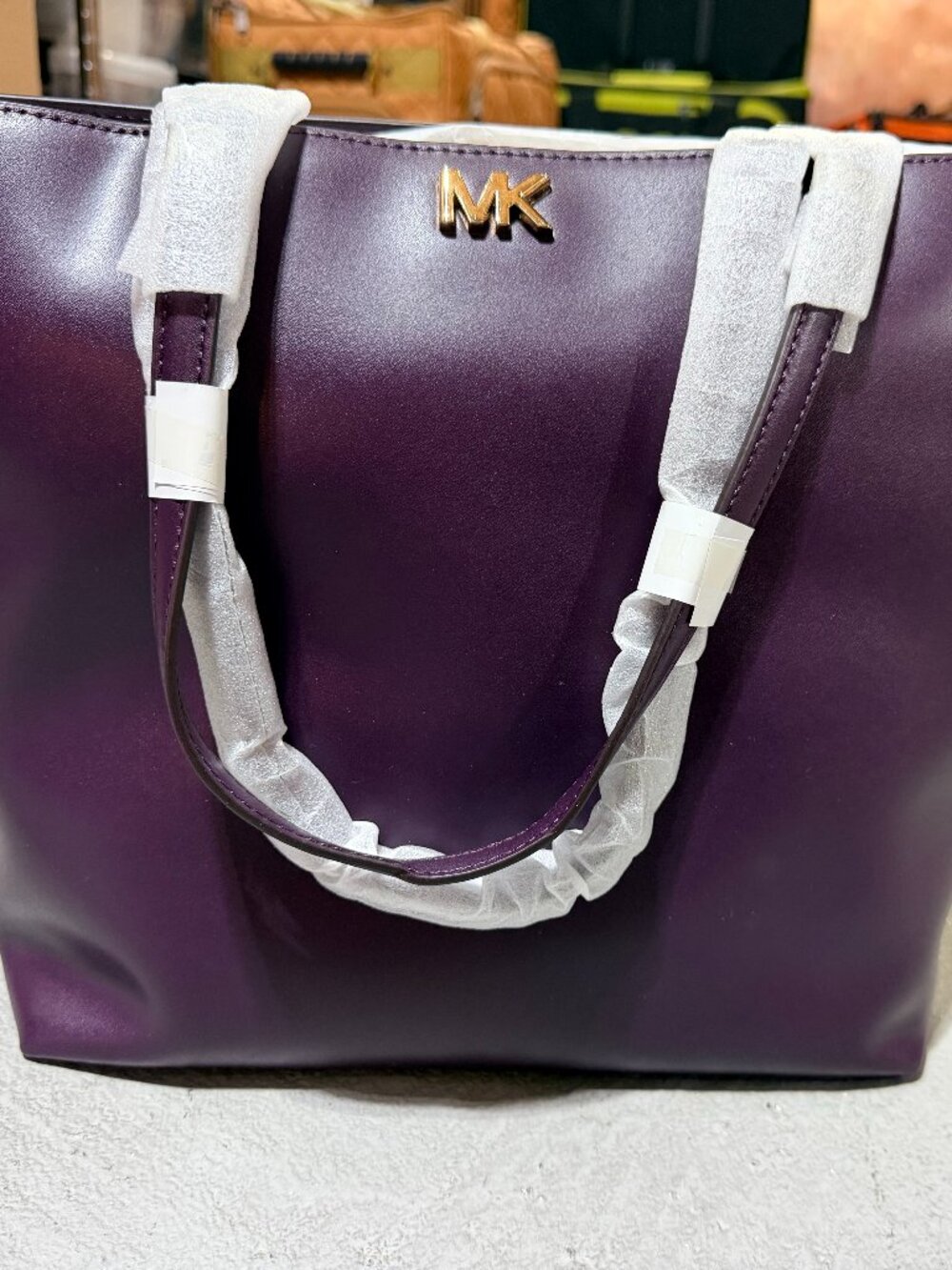 Michael Kors Mott Medium Leather Tote, Damson